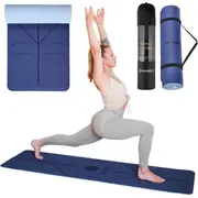 Hms Yoga fitnesa korķa Tpe jogas paklājiņš Ym10 zils Mata do jogi yogi fitness korkowa niebieska