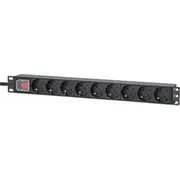 Intellinet tīkla risinājumi 715133 strāvas sadalītājs Pdu 9 x ligzda 1U melns Network Solutions rozdzielacz zasilania gniazdo sieciowe Czarny