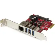 Kontroler Startech Pcie Pexusb3S3Ge X1 3X Usb Ethernet