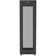 Lanberg skapis Stāvs plaukts 19 42U 600X600. melns Szafa rack czarna