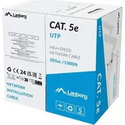 Lanberg Utp kabelis 305 m Cca Fluke caurlaidis pelēks vads Kabel Kat.5E 305M Drut Passed Szary