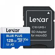 Lexar Blue Plus Microsdhc karte 128 Gb 10. klase Uhs-I/U3 A2 V30 Lmsblpl128G-Bnang Karta Class
