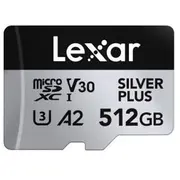 Lexar Professional Silver Plus Microsdxc 512 Gb 10. klases Uhs-I/U3 A2 V30 karte Lmssipl512G-Bnang Karta Class