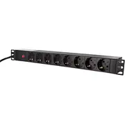 Logilink 19 Pdu 8 x Cee 7/3 ligzda ar Iec spraudni un pārslodzes aizsardzību Socket with plug and overload protection