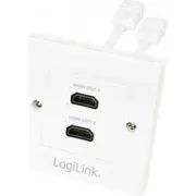 Logilink Rozete virsapmetuma 2X Hdmi Balta Ah0015 Gniazdo natynkowe