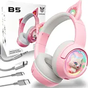 Onikuma B5 Cat Headphones Pink 07872