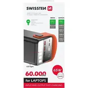 Powerbank avots Swissten Power Line Bank ārējās uzlādes akumulators 60 000 mAh 65 W Sourcing External Charging Battery 65W