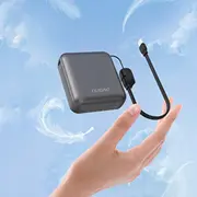 Powerbank Dudao K22 22.5W Usb -C ar kulonu kabeli pelēks 10000Mah Usb-C kablem szary