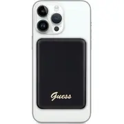 Powerbank Guess Induction 15W Gupbm5Algsgk 5000Mah melns/melns Magsafe metāla skripta logotips Indukcyjny czarny/black Metal Script Logo