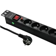 Qoltec strāvas sloksne. 19 16A. 1U. Pdu. 8Xschuko. 2M 53996 Listwa 19.