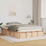 Gultas rāmis ar glabātuvi Brūns 120 x 190 cm koka Lumarko Ramka przechowywaniem drewno