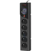 Strāvas sloksne Armac Z5 pretpārsprieguma 5 ligzdas 1.5 m melna Z5/Cz/15 Listwa gniazd czarna