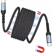 Swissten magnētiskais datu kabelis. paštinošs Usb-C/Usb-C Usb kabelis Kabel Magnetic Data Cable Self-Winding Usb-C