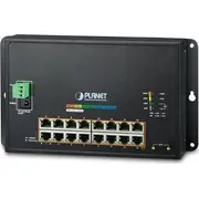 Switch Planet Wgs-4215-16P2S tīkla saites Pārvaldīts L2 Gigabit Ethernet 10/100/1000 Poe atbalsts Melns Sieciowe Czarny