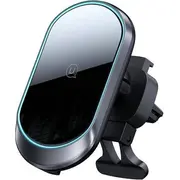 Usams magnētiskais turētājs bezvadu uzlādes 15W gaisa ventilācijas atvere melns/melns Cd182Zj01 Magnetyczny uchwyt Wireless Charging Air Vent czarny/black