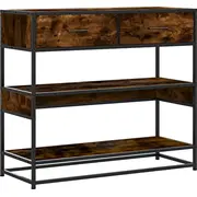 Vidaxl konsoles galds. dūmakains ozols. 90X35X80 cm Stolik konsolowy. przydymiony
