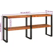 vidaXL konsoles galds 160X33X75 cm masīvs neapstrādāts akācijas koks Konsolowy Lite Surowe Drewno Akacjowe