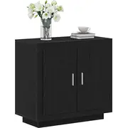 vidaXL skapis Black Oak Engineered Wood Vidēja bufete Taisnstūra Szafka Czarny Drewno Bufet