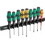Wera instrumentu komplekts 9650 magnētiskā sloksne Kraftform skrūvgriežu komplekts. Zestaw magnetic strip screwdriver set. pieces
