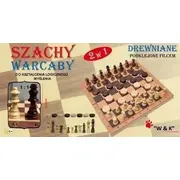 WK šahs. koka dambrete Szachy. warcaby 2W1 drewniane