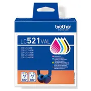 Brother  Lc521Val Ink Cartridge Black, Cyan, Magenta,Yellow 4977766842150