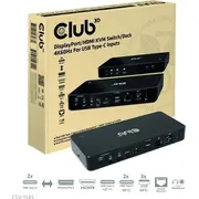 Club 3D Club3D Kvm  4K60Hz 2X Usb-C Hdmi/Dp/3Xusb/2Xusb-C/Lan Csv-1585 8719214472870
