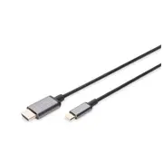Digitus  Usb Type-C to Hdmi Adapter Da-70821 Black 1.8 m 4016032465072