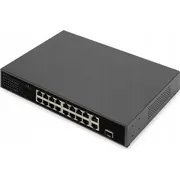 Digitus  16-Port 10/100 32W Poe Black Dn-95355 4016032485056