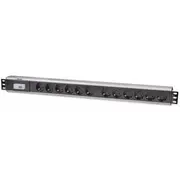 Intellinet Vertical Rackmount 12-Output Power Distribution Unit Pdu, Eu Cee 7/3 Outlets, With Single Air , No Surge Protection, Built-In 1.6M Cord with 7/4 Plug  711449 766623711449 Lipitlrak0008