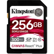 Kingston Technology 256Gb Canvas React Plus Sdxc Uhs-Ii 300R/260W U3 V90 for Full Hd/4K/8K  Sdr2/256Gb 740617301977