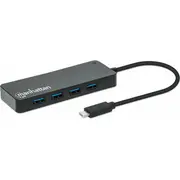 Manhattan 168410 huby i koncentratory Usb Type-C 5000 Mbit/S Black  0766623168410
