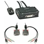 Przełącznik Lindy Dvi Kvm  2 Port Compact Usb Audio Audio/Mikr. - 42341 4002888423410