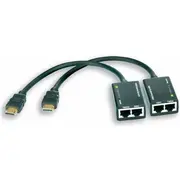 System przekazu sygnału Av Techly Hdmi - Rj45 x2 0.15M Black 301153  8057685301153