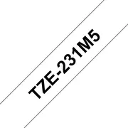 Tze-231 black on white 12 mm  5715328104839