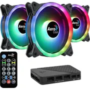 Aerocool Duo12Pro Kit 3Xfan 12Cm Argb Led Dual Ring Antivibration 6 Pins Black  Aeropgsduo12-Pro-Arg 4710562752588 Chlaerwen0039