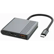 Gembird Adapter wieloportowy Usb typu C 3W1 port  Hdmi wideo Usb-C kolor szary A-Cm-Combo3-05 8716309137263