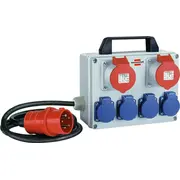 Brennenstuhl Bkv 2/4 T Ip44 rozdzielacz zasilania Pdu 6 x gniazdo sieciowe Black, Blue, Gray, Red  1153650 4007123075522