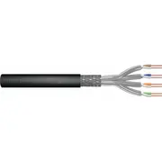 Digitus Kabel instalacyjny zewnętrzny suchy kat.7, S/Ftp, Fca, Awg 23/1, Pe, 100M, Black  Dk-1741-V-1-Od 4016032479857