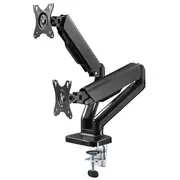 Goobay  Desk Mount Double with Gas Spring Swivel, Tilt, Rotation 17-32 Maximum weight Capacity 9 kg Black 58531 4040849585319