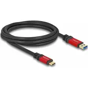Kabel Usb Delock Usb-A - Usb-C 2 m Black-Red 80618  4043619806188