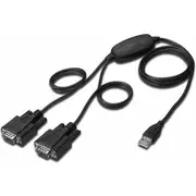 Digitus Cable Usb 2.0 adapter to 2Xrs232 Com Chipset Ftdi / Ft2232H  Da70158 4016032308522