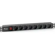 Listwa zasilająca Equip Steckdosenleiste 191He8Fach Schukon. 1,8M  Black 333283 4015867224342