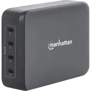 charger Manhattan 4-Port Gan Usb Power Delivery-Ladestation Pd 3.1 Vier Usb-C Pd-Ports mit bis zu 140W pro Port 240 W Gesamtleistung Black  102667 766623102667