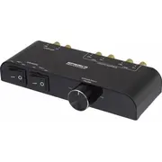 Speaka Professional 2 Port Przełącznik głośników zintegrowany regulator głośności Black Sp-6518220  4053199516827