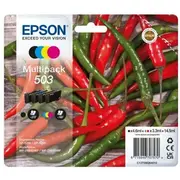 Tusz Epson 503 Multipack - 4Er-Pack Schwarz, Gelb, Cyan, Magenta original Blister mit Rf- / akustischem Alarmsignal Tintenpatrone fur Expression Home Xp-5200, Xp-5205, Workforce Wf-2960Dwf, Wf-2965Dwf  C13T09Q64020 8715946707587