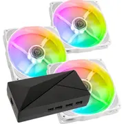 Wentylator Noiseblocker Nb-Eloop X B12-P Argb White 3-Pack  Hub Silverstone Cpl02-E Lubu-049