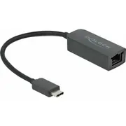 Adapter Usb Delock 66645 Usb-C - Rj-45 Black  4043619666454