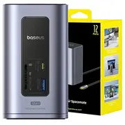Baseus Air Spacemate 12In1 Usb-C  2Xhdmi 4K60Hz 2Xusb-C 10Gb/S 2Xusb-A 5Gb/S 480Mb/S Rj45 Sd/Microsd 3.0 Pd - gray B00568103813-00 6932172687137 Nb-Dok-Bsus-034