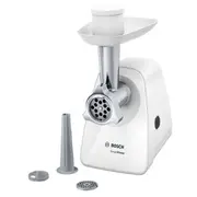 Bosch  Meat mincer Smartpower Mfw2510W White 350 W Number of speeds 1 2 Discs 3.8 and 8 mm Sausage filler accessory. 4242005135615 Hkbosmmmfw2510W