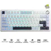 F75 En / Ru Layout Mechanical Gaming keyboard White Reaper switch  6948391209241